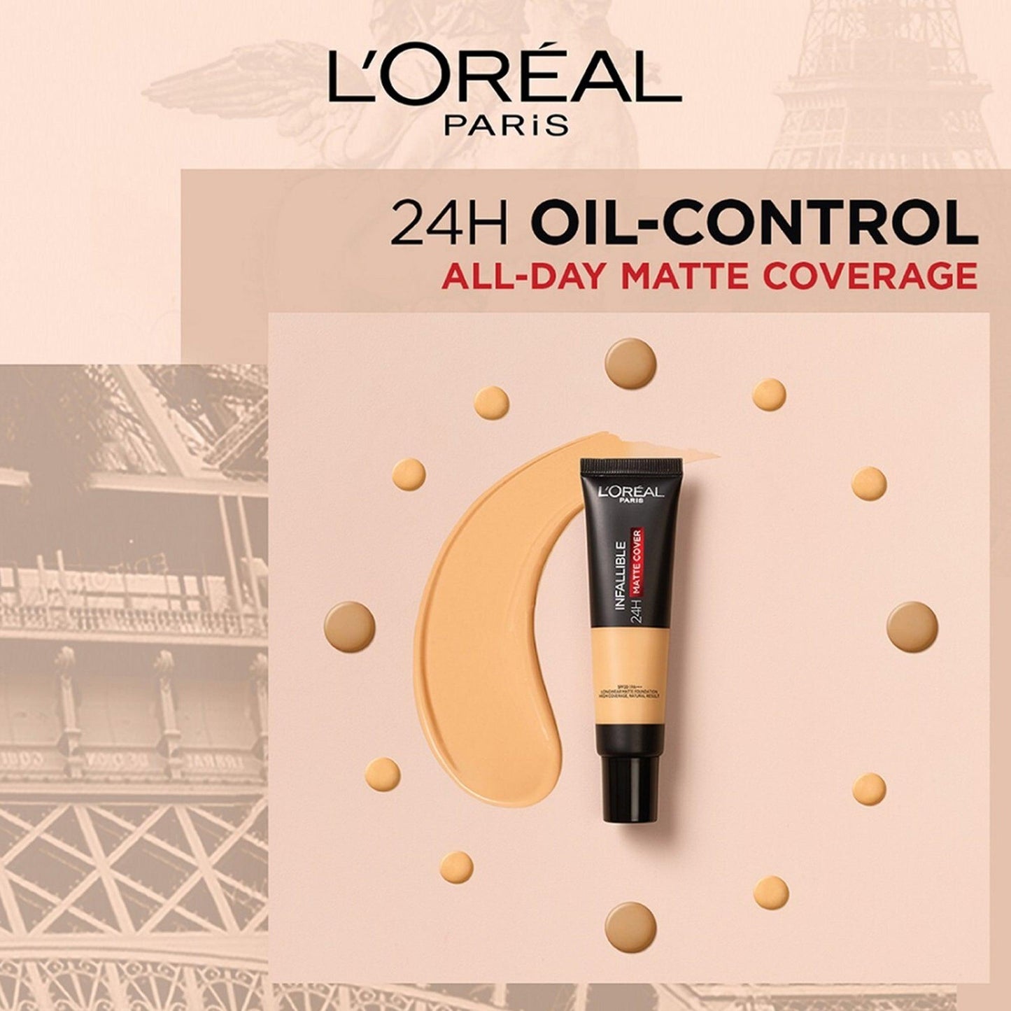L'Oreal Paris Infallible 24H Matte Cover Liquid Foundation 95 Light Linen 35ml - TheSkinFit