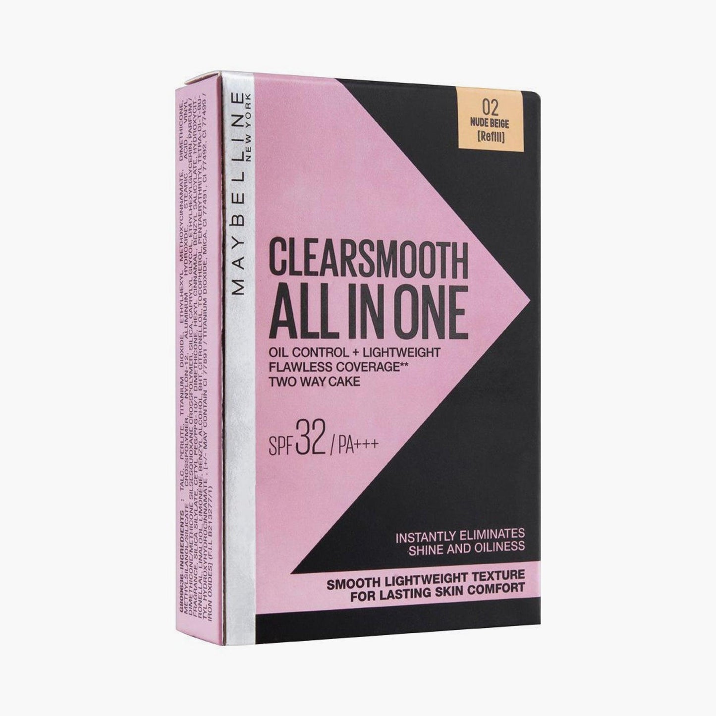 Maybelline Clear Smooth All in One Two Way Cake 02 Nude Beige Refill 9gm - TheSkinFit