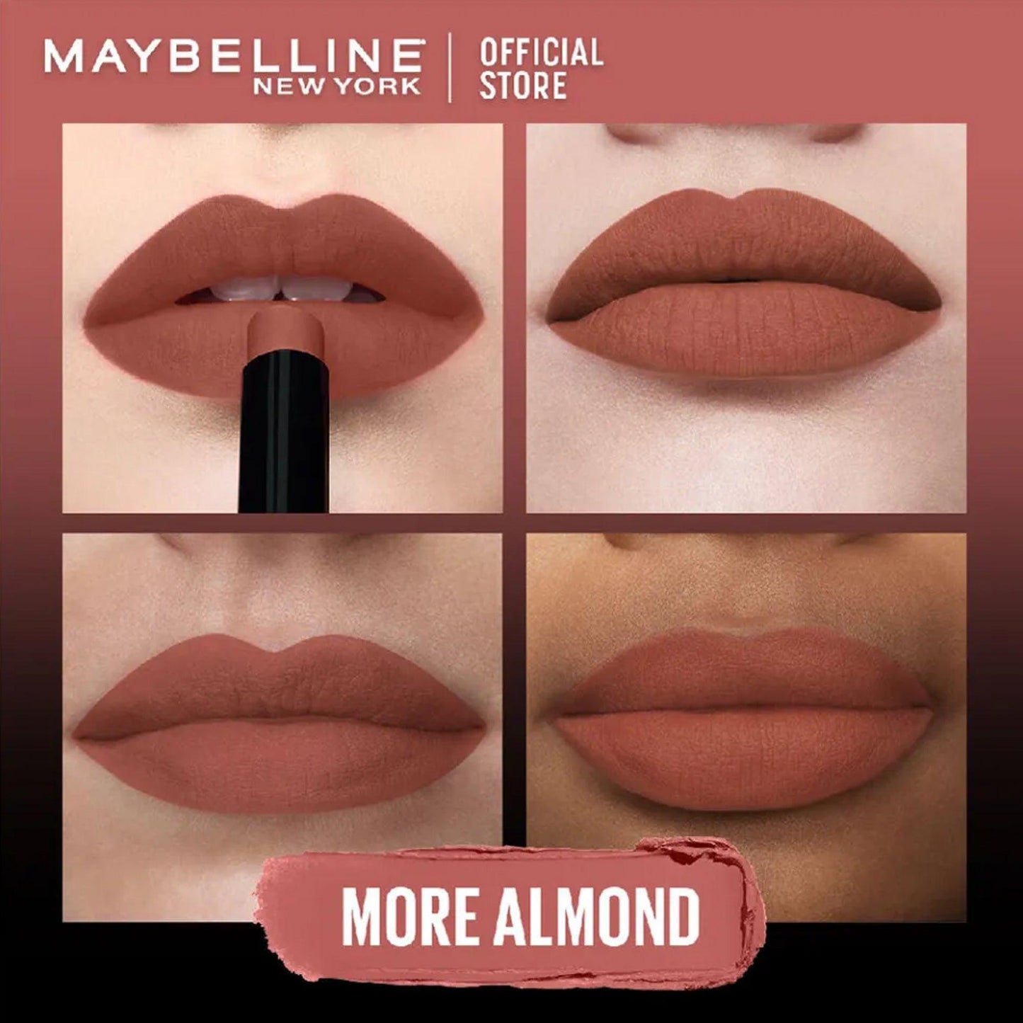 Maybelline New York Color Sensational Ultimatte Slim Matte Lipstick 1199 More Almond 1.7gm - TheSkinFit