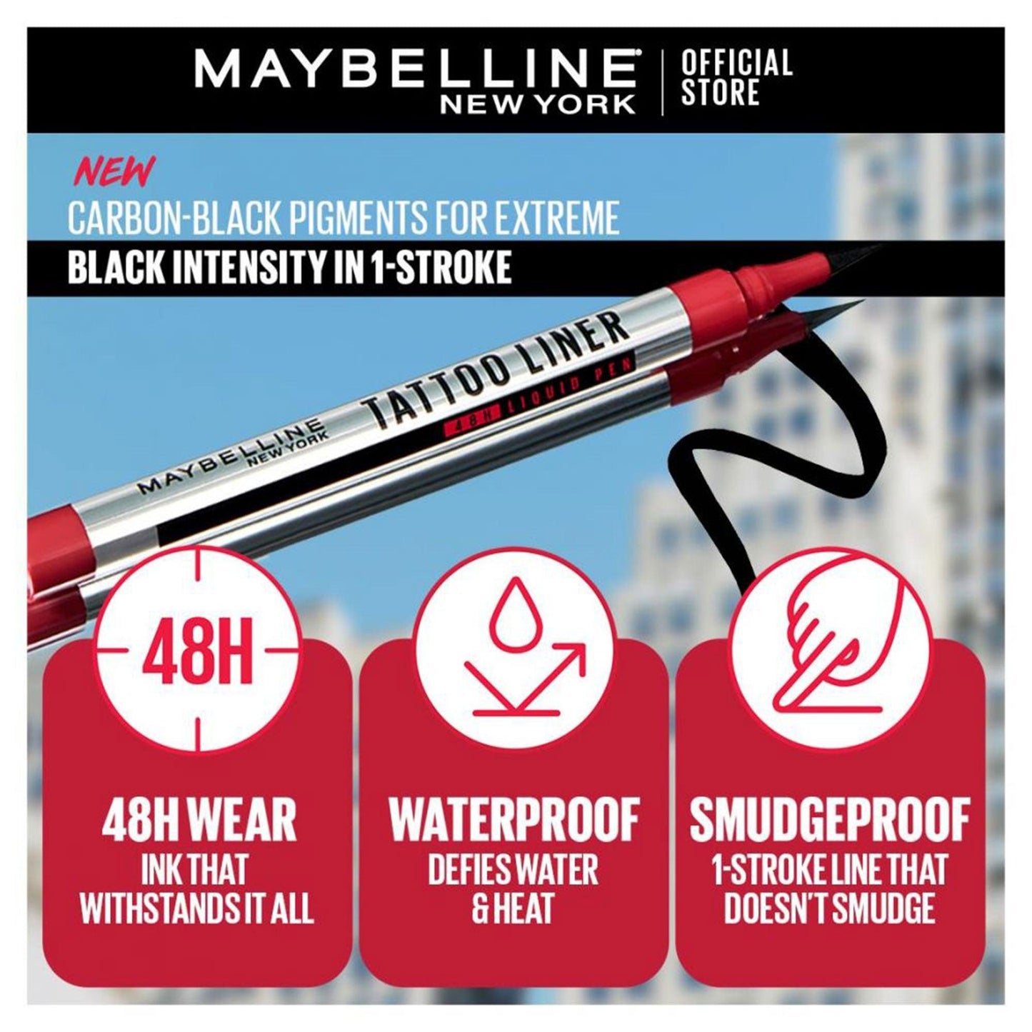 Maybelline New York Tattoo Liner 48H Liquid Pen 1 gm - TheSkinFit