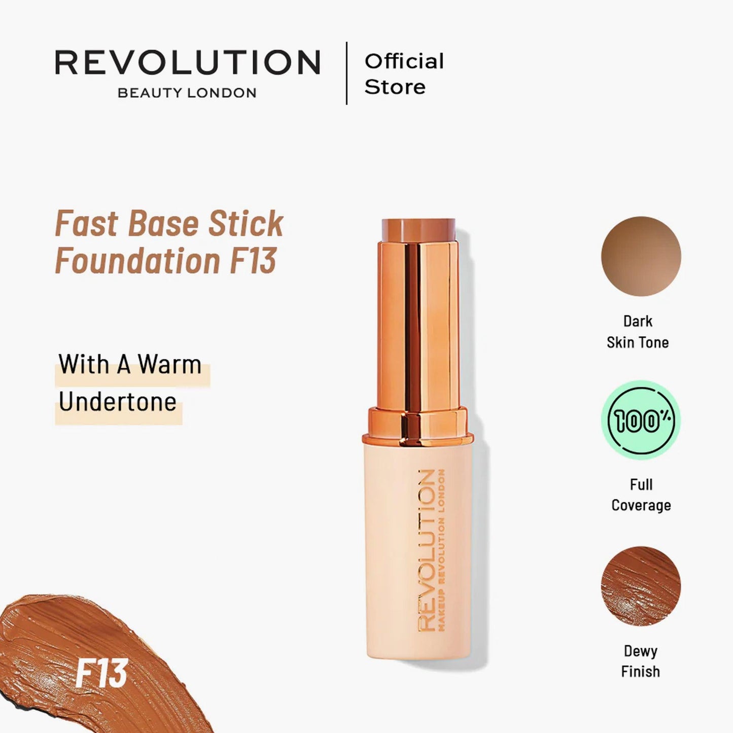 Revolution Fast Base Stick Foundation F13 6.2gm