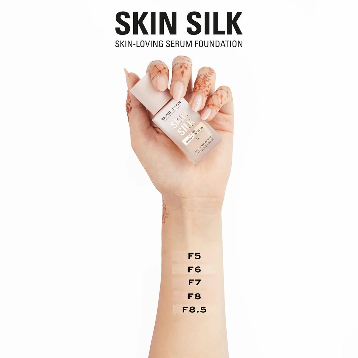 Revolution Skin Silk Luminous Serum Foundation F7 23ml - TheSkinFit