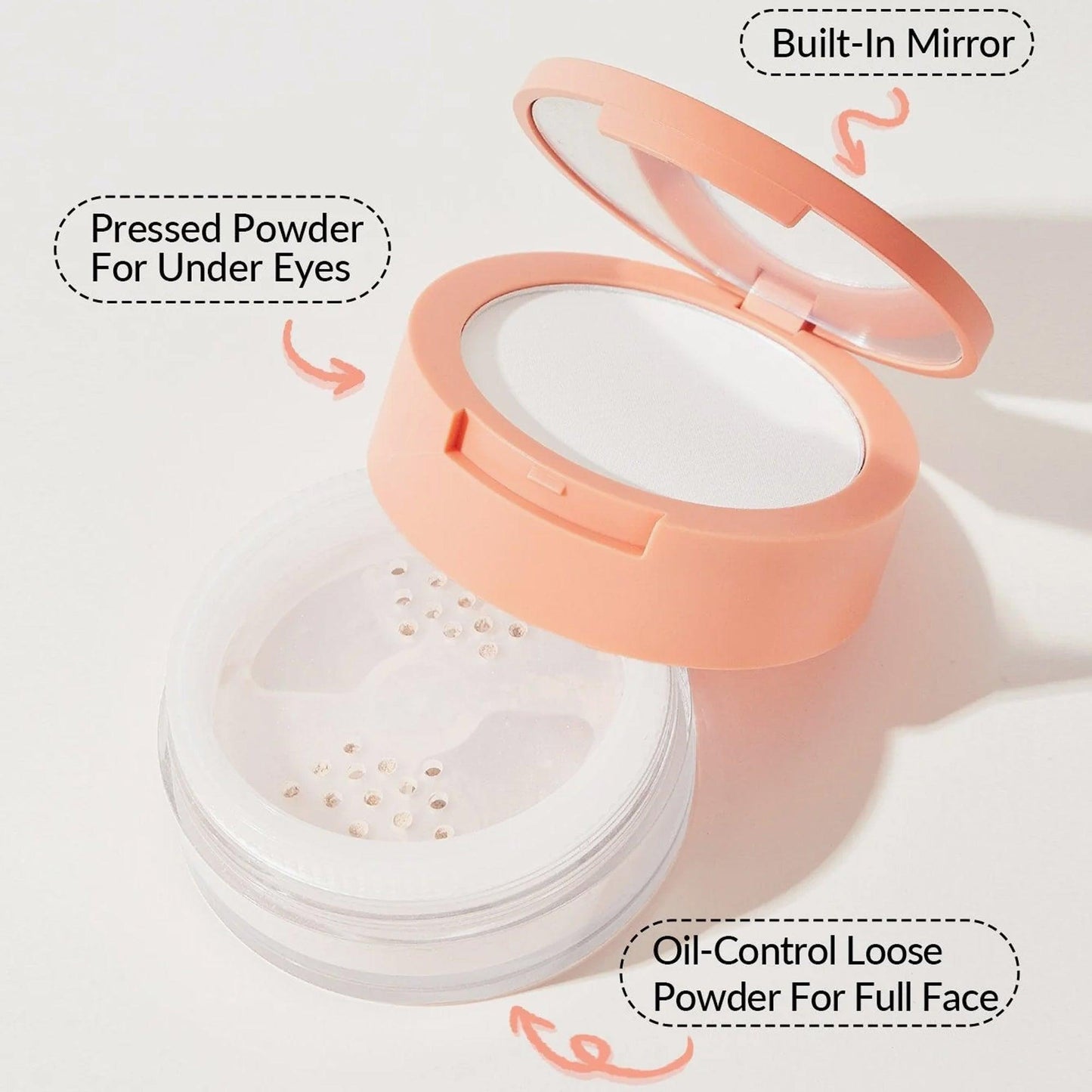 Sheglam Insta-Ready Face & Under Eye Setting Powder Duo Translucent 14gm - TheSkinFit