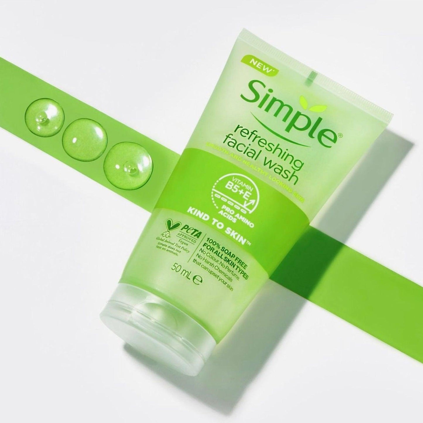 Simple Refreshing Facial Wash With Vitamin B5+E 50ml - TheSkinFit