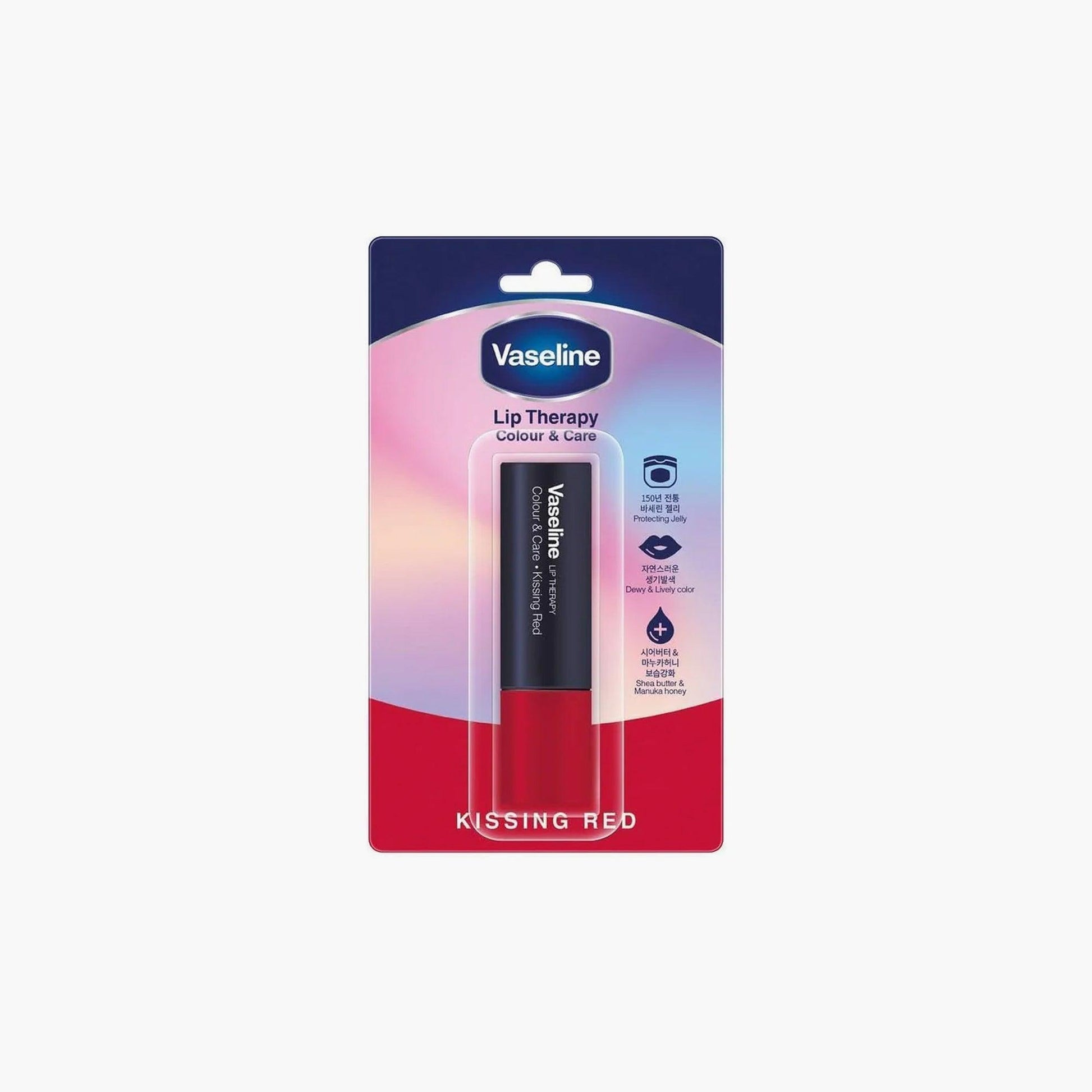 Vaseline Lip Therapy Color & Care Kissing Red 4.2gm - TheSkinFit