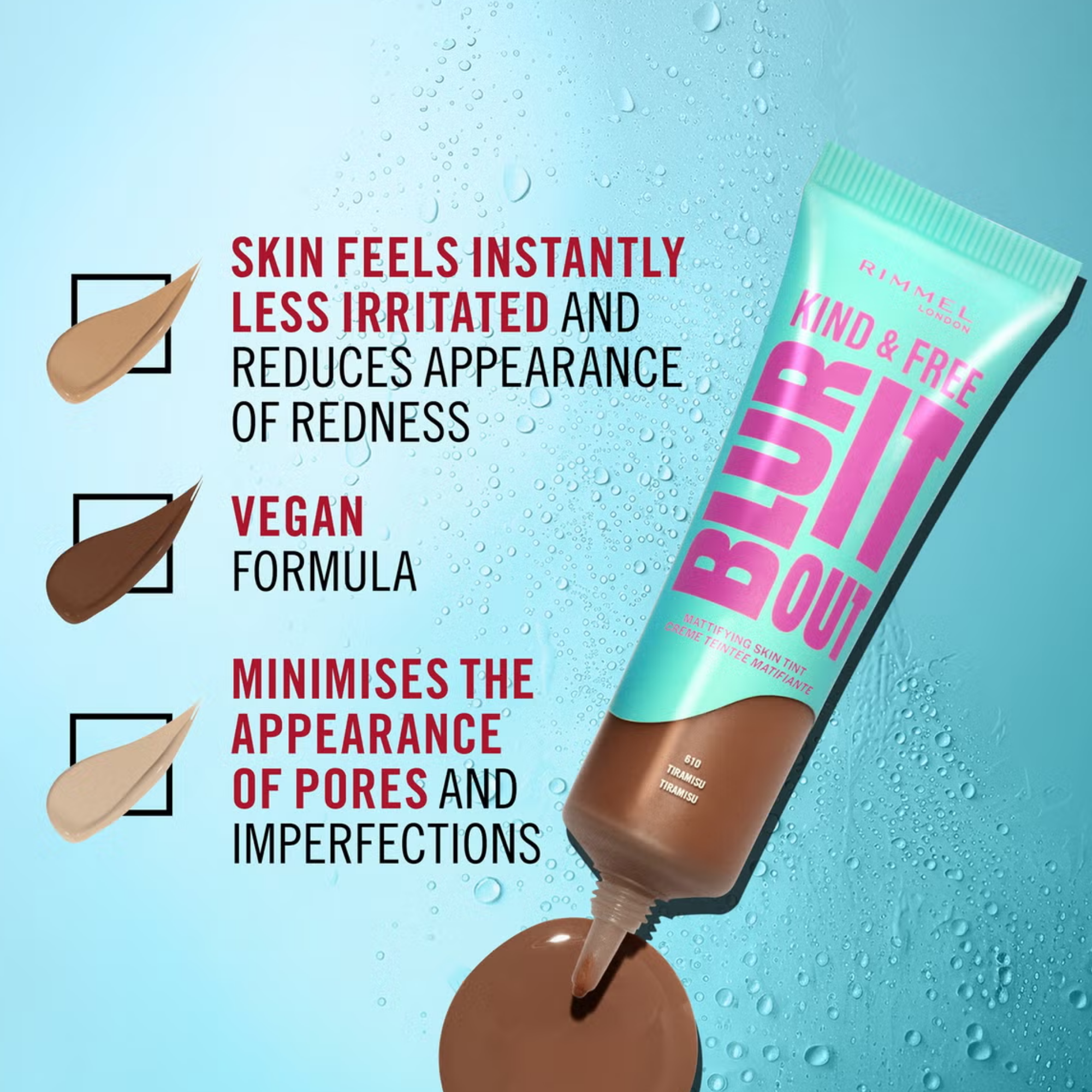 Rimmel Kind & Free Blur It Out Mattifying Skin Tint Foundation 30ml