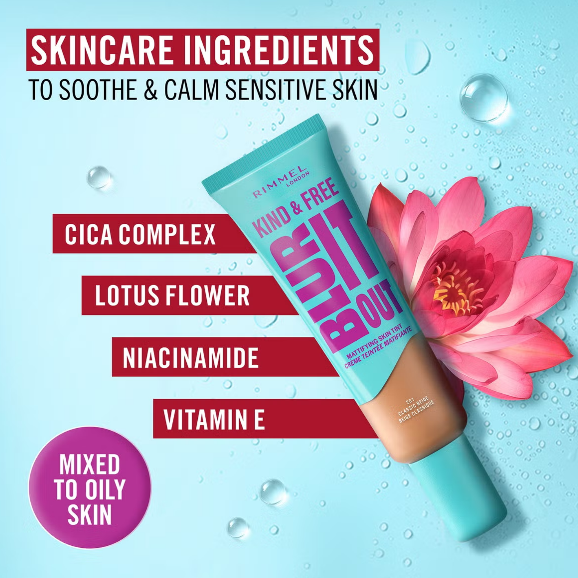 Rimmel Kind & Free Blur It Out Mattifying Skin Tint Foundation 30ml