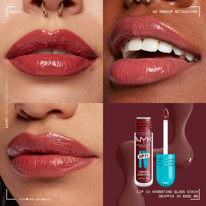 NYX Lip IV Hydrating Gloss Stain 08 Drippin' In Rose 5ml