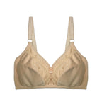 Beige bra on a white background
