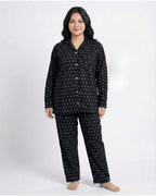 Sajiero Linen Pajama Suit Black Tulip