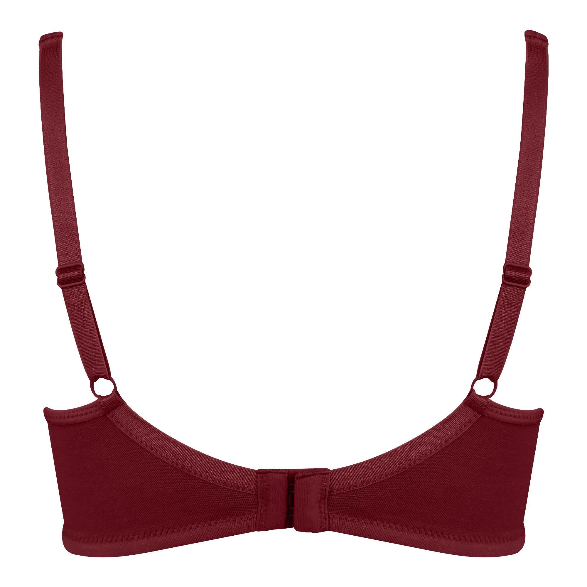 BLS Cali Non Wired And Non Padded Cotton Bra Burgundy 34D