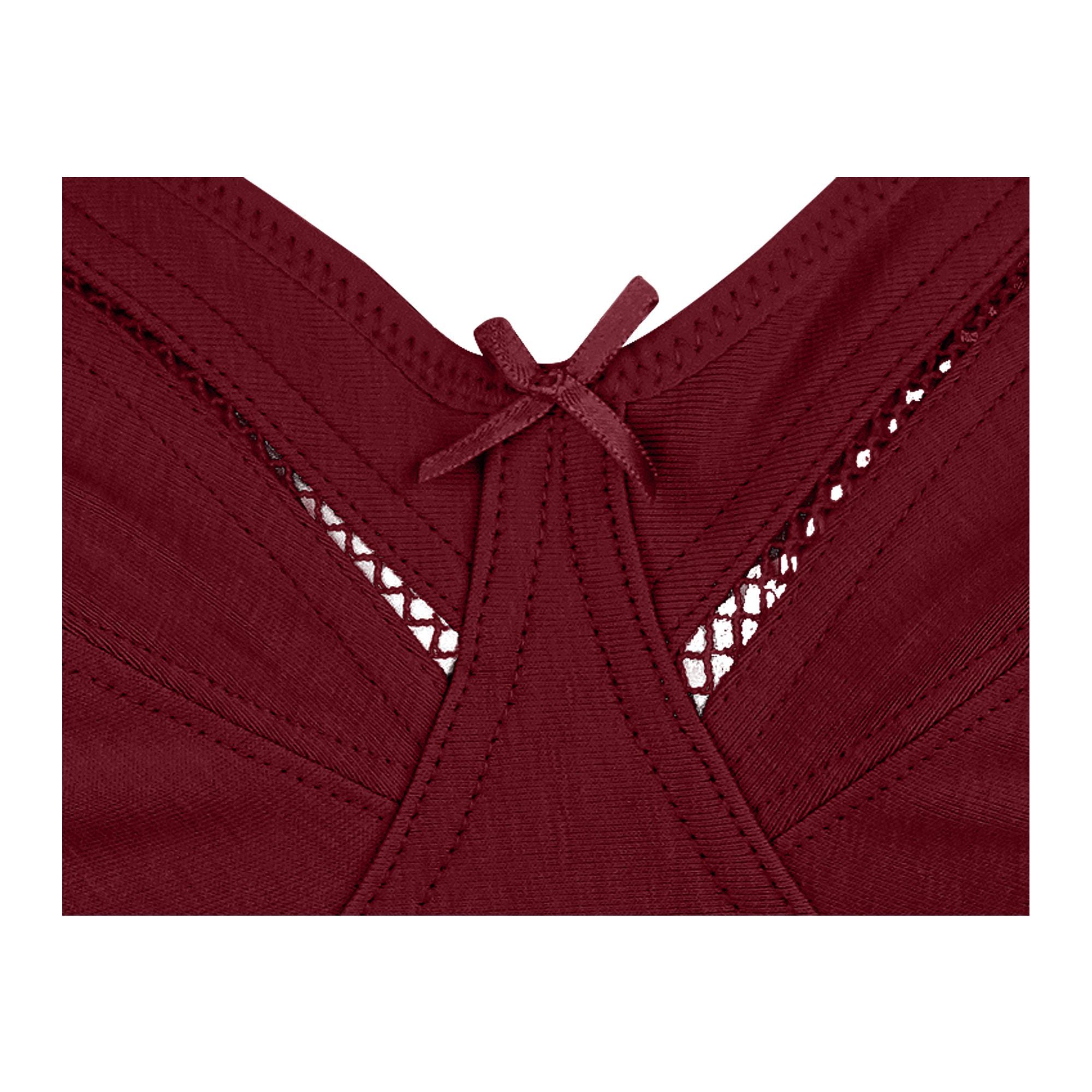 BLS Cali Non Wired And Non Padded Cotton Bra Burgundy 34C