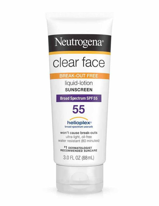 Neutrogena Clear Face Liquid-Lotion Sunscreen Broad Spectrum SPF55 80ml - TheSkinFit