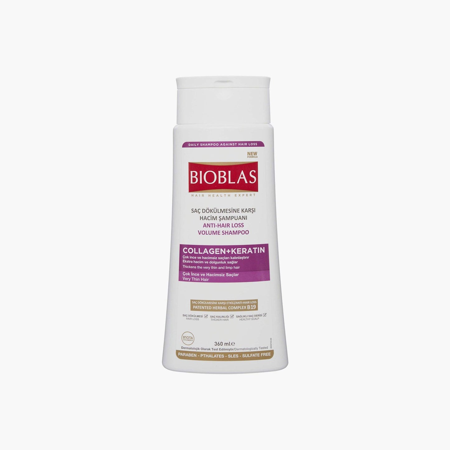 Bioblas Herbal Shampoo For Hair Loss Collagen + Keratin 360ml