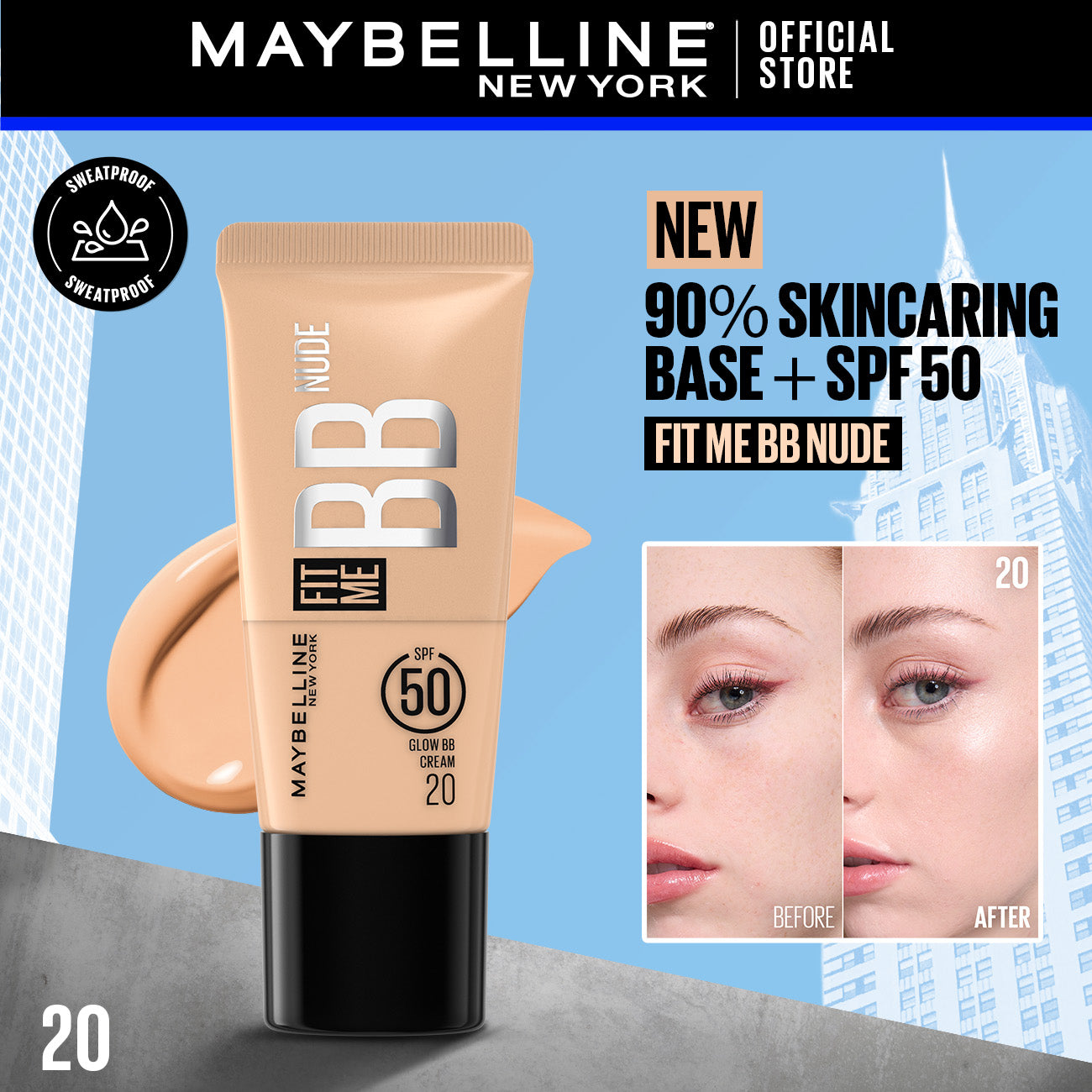 Maybelline Fit Me BB Nude Glow Cream 30ml shades in Pakistan