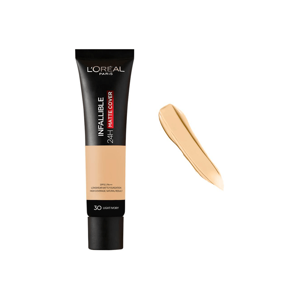 L'Oreal Paris- Infallible 24H Matte Cover Liquid Foundation - 30 Light Ivory 35ml
