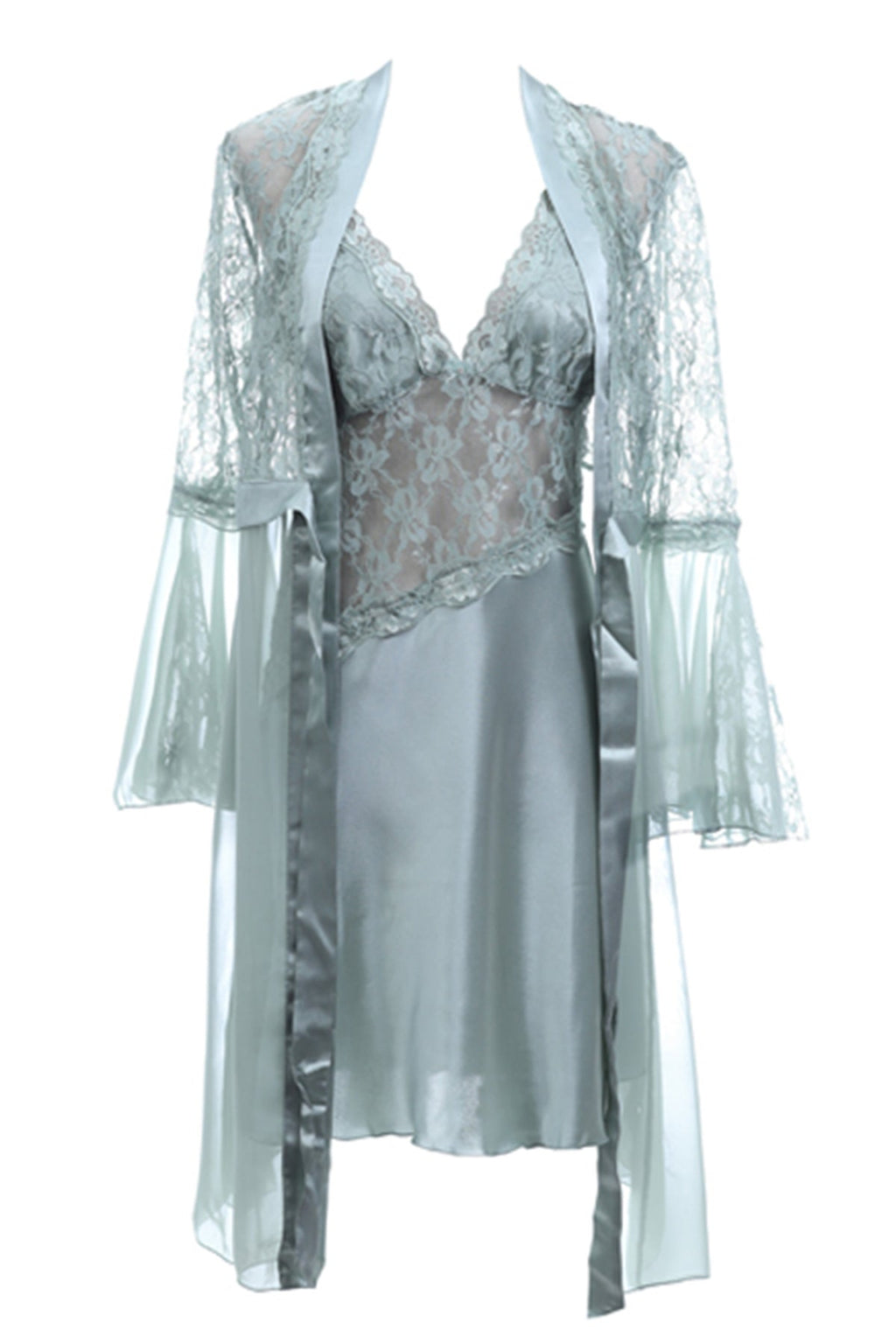 BLS Halette Silk And Chantilly Nighty Green