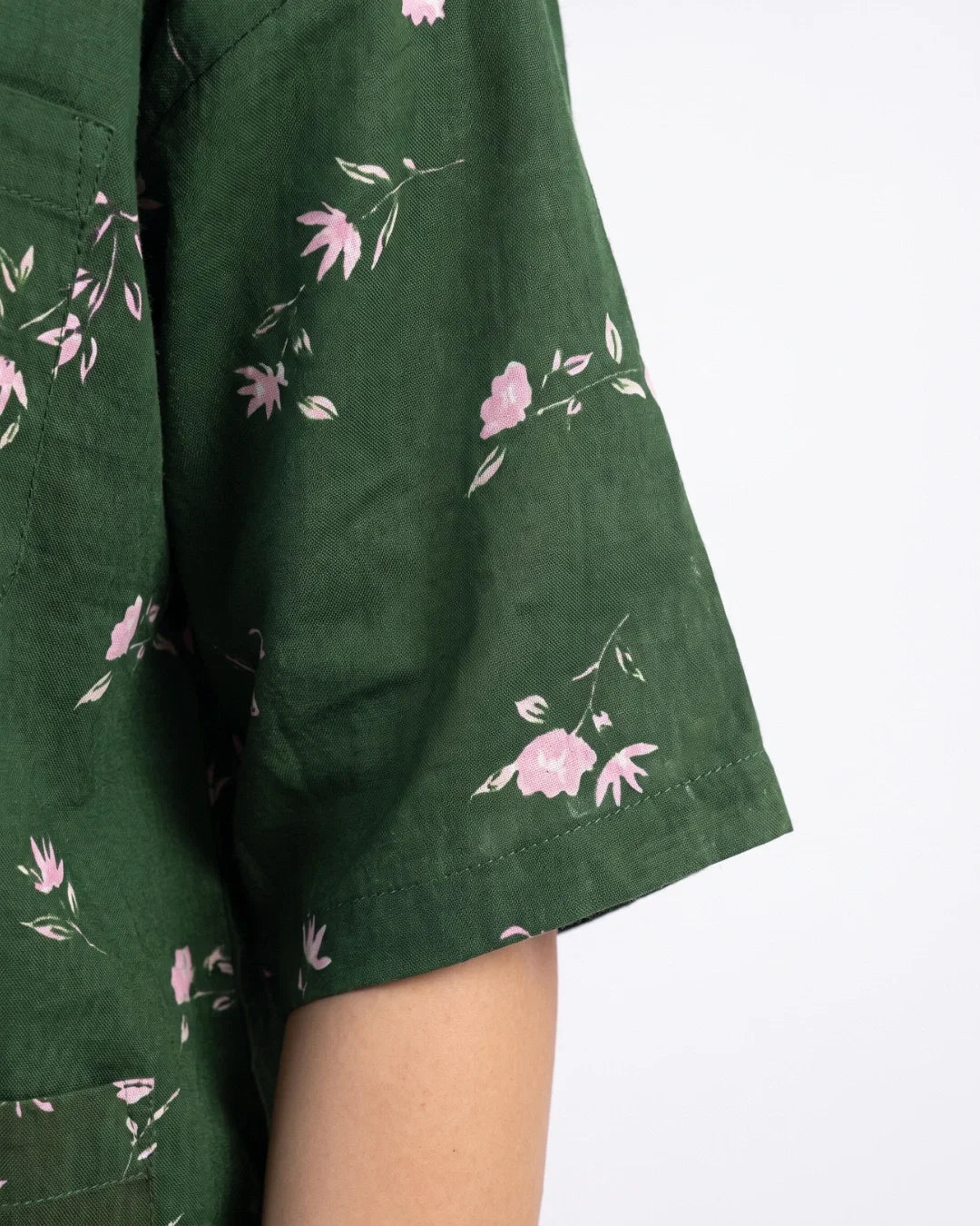 Sajiero Linen Oversized PJ Set Floral Breeze Green
