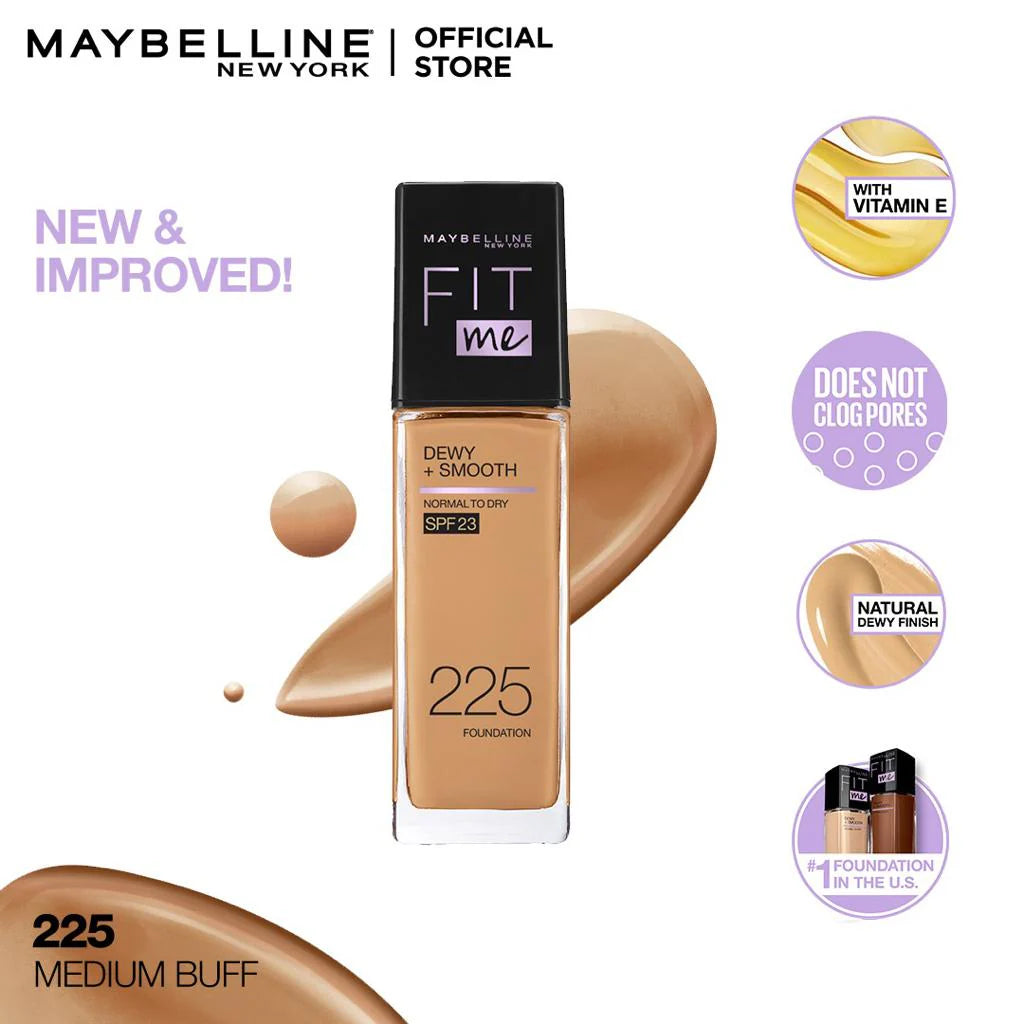 Maybelline Fit Me Dewy+Smooth SPF 23 Foundation 225 Medium Buff 30ml