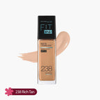 Maybelline Fit Me Matte+Poreless Liquid Foundation With Clay Normal to Oily SPF 22 238 Rich Tan 30ml