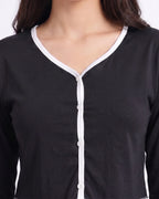 Sajiero Cotton PJ Set Velour Black
