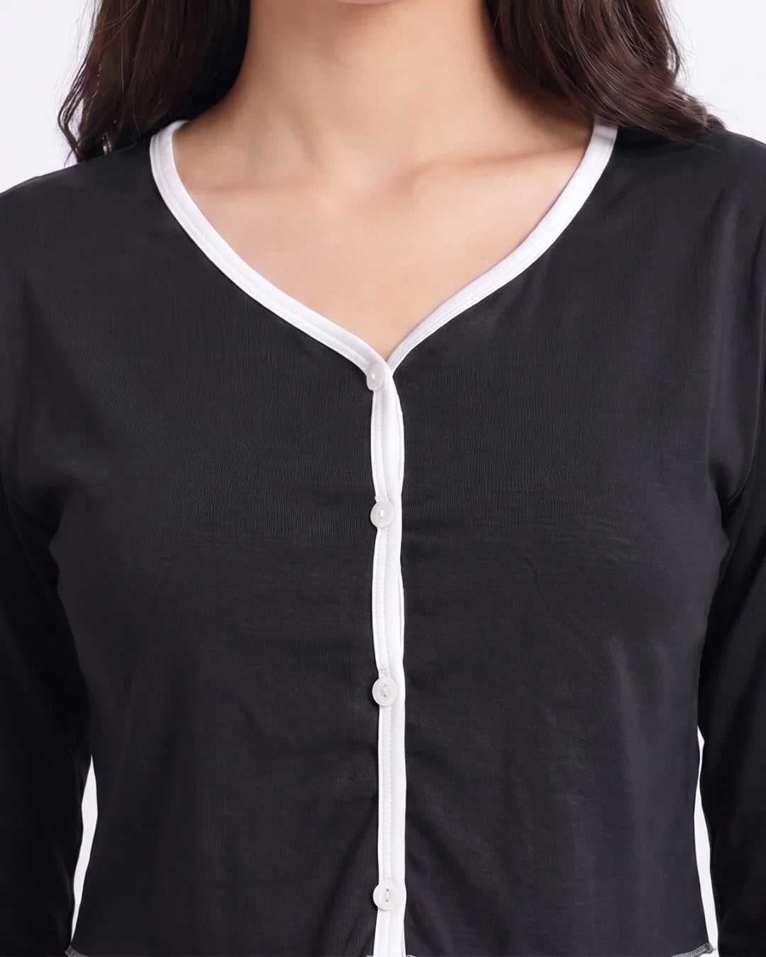 Sajiero Cotton PJ Set Velour Black