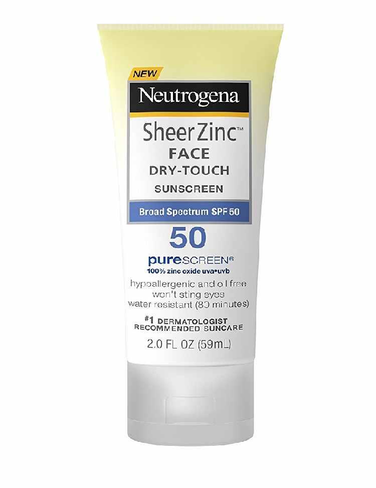 Neutrogena Sheer Zinc Face Dry Touch Sunscreen Broad Spectrum SPF50 59ml - TheSkinFit