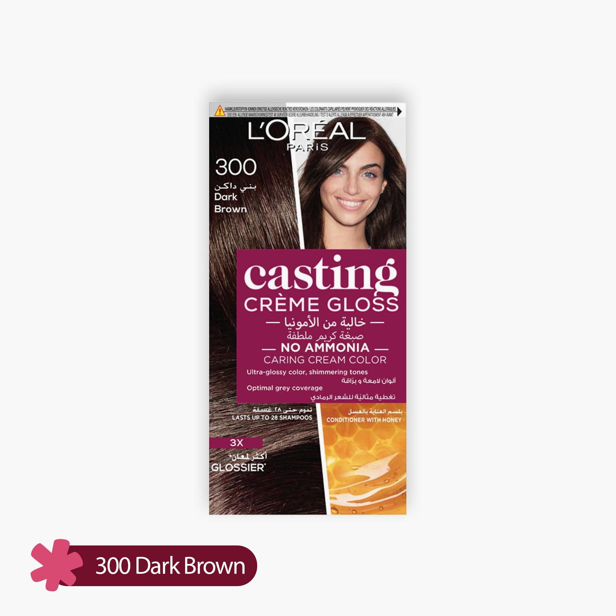 L'Oreal Paris Casting Creme Gloss No Ammonia Caring Cream Color 300 Dark Brown Box