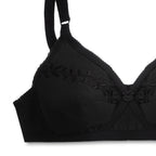 Sajiero Embroidered Weave Non Padded Wireless Bra