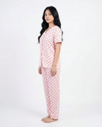 Sajiero Cotton PJ Set Heart Bliss Pink