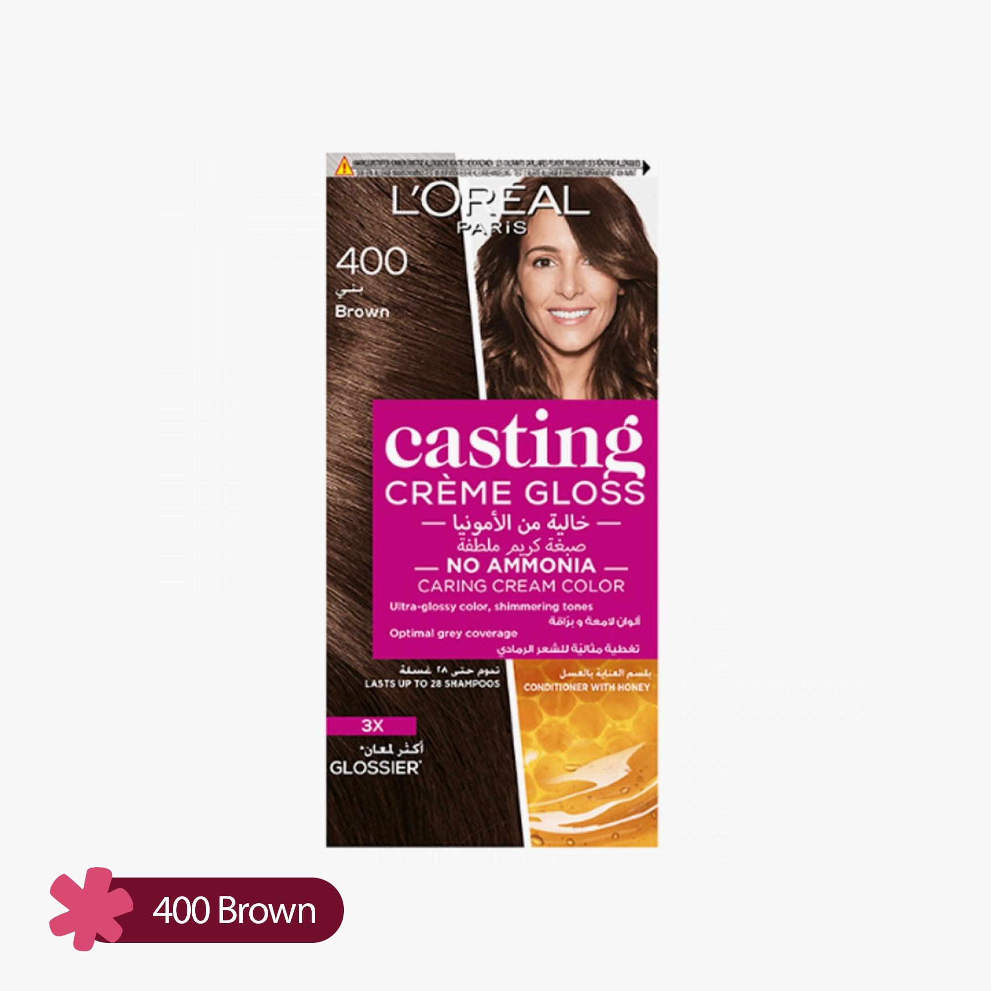 L'Oreal Paris Casting Creme Gloss No Ammonia Caring Cream Color 400 Brown Box