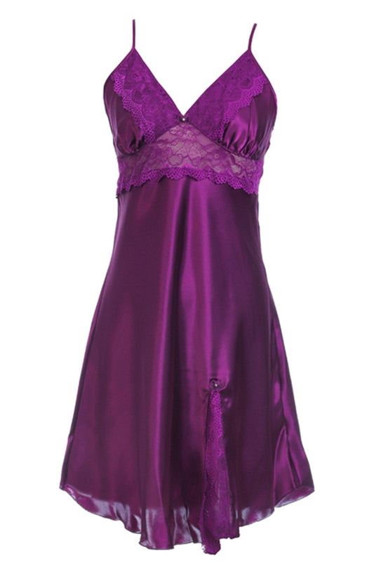 BLS Heloise Silk And Chantilly Nighty Purple