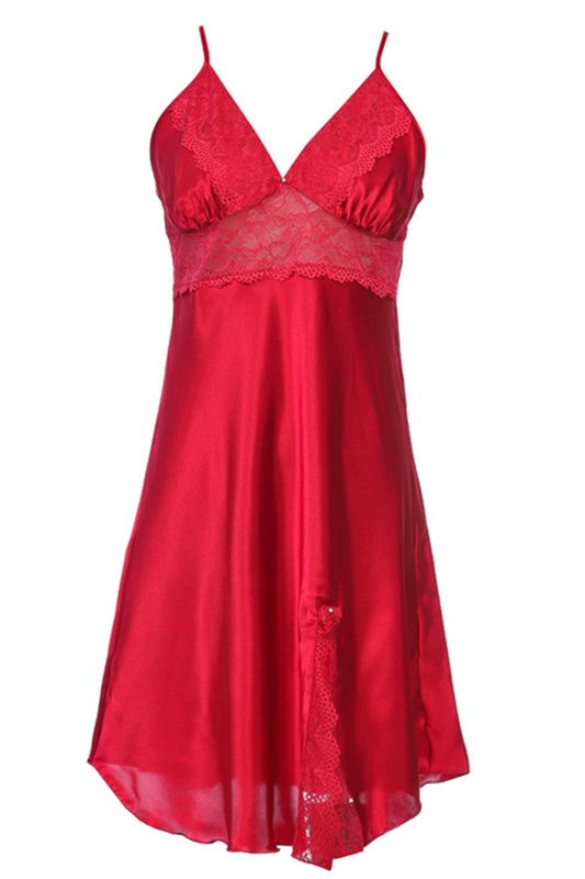 BLS Heloise Silk And Chantilly Nighty Burgundy