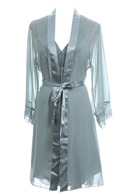 BLS Heloise Silk And Chantilly Nighty Green