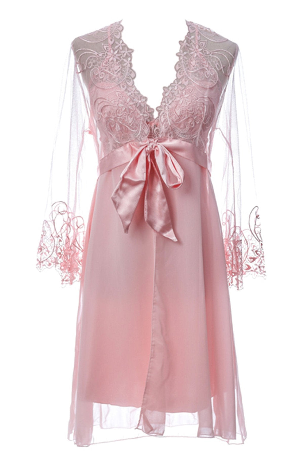 BLS Hanriette Silk And Chantilly Nighty Salmon