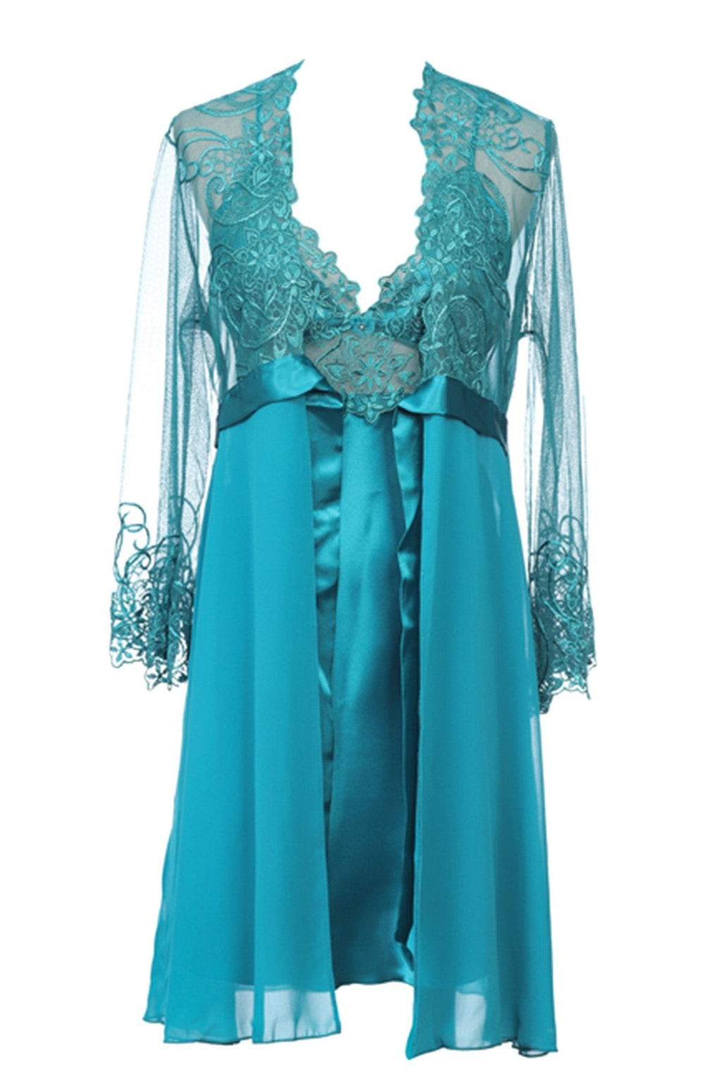 BLS Hanriette Silk And Chantilly Nighty Emerald