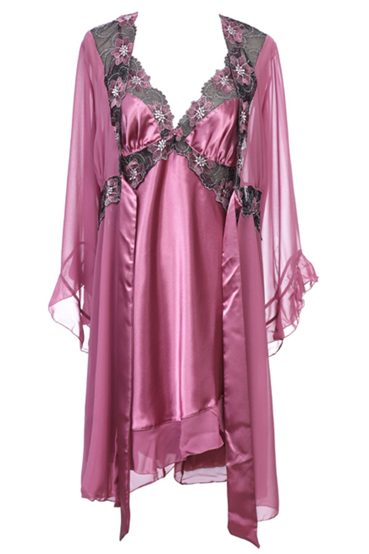 BLS Harriet Silk And Chantilly Nighty Rose Large