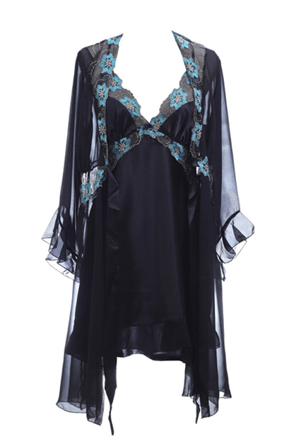 BLS Harriet Silk And Chantilly Nighty Terquoise