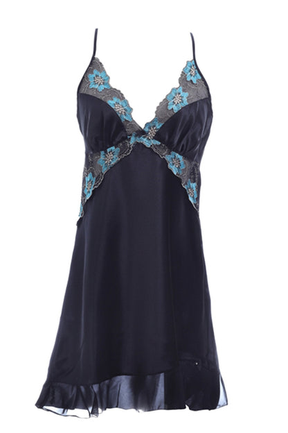 BLS Harriet Silk And Chantilly Nighty Terquoise