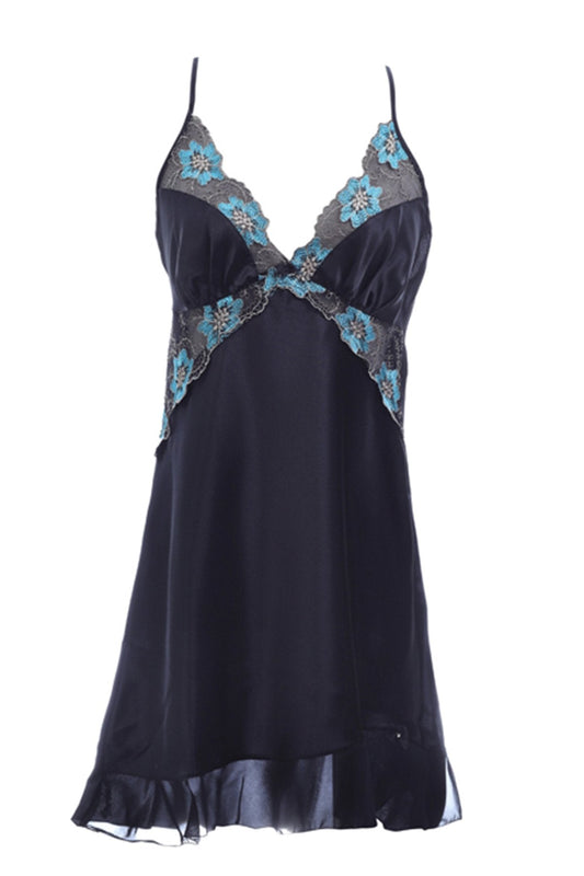 BLS Harriet Silk And Chantilly Nighty Terquoise