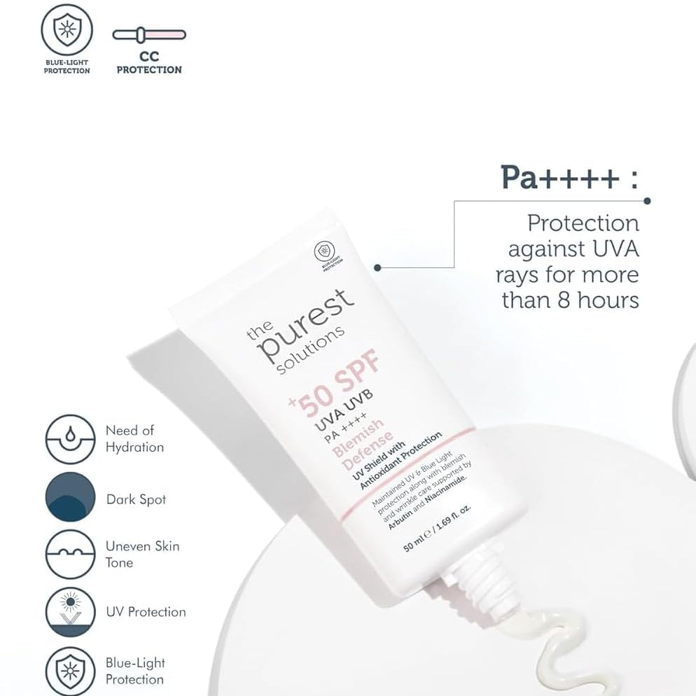 the purest solutions spf 50+ pa++++ blemish defense sunscreen 50ml price