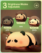 Cute Panda Silicone LED Night Light USB Rechargeable Touch Control ingredients