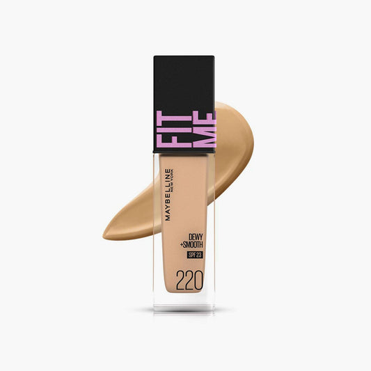 Maybelline New York Fit Me Dewy+Smooth Liquid Foundation SPF 23 220 Natural Beige 30ml - TheSkinFit