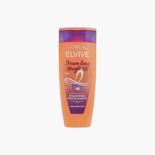 L'Oreal Paris Elvive Dream Long Straight 72H Straightening Keratin Shampoo For Long Frizzy Hair 175ml - TheSkinFit