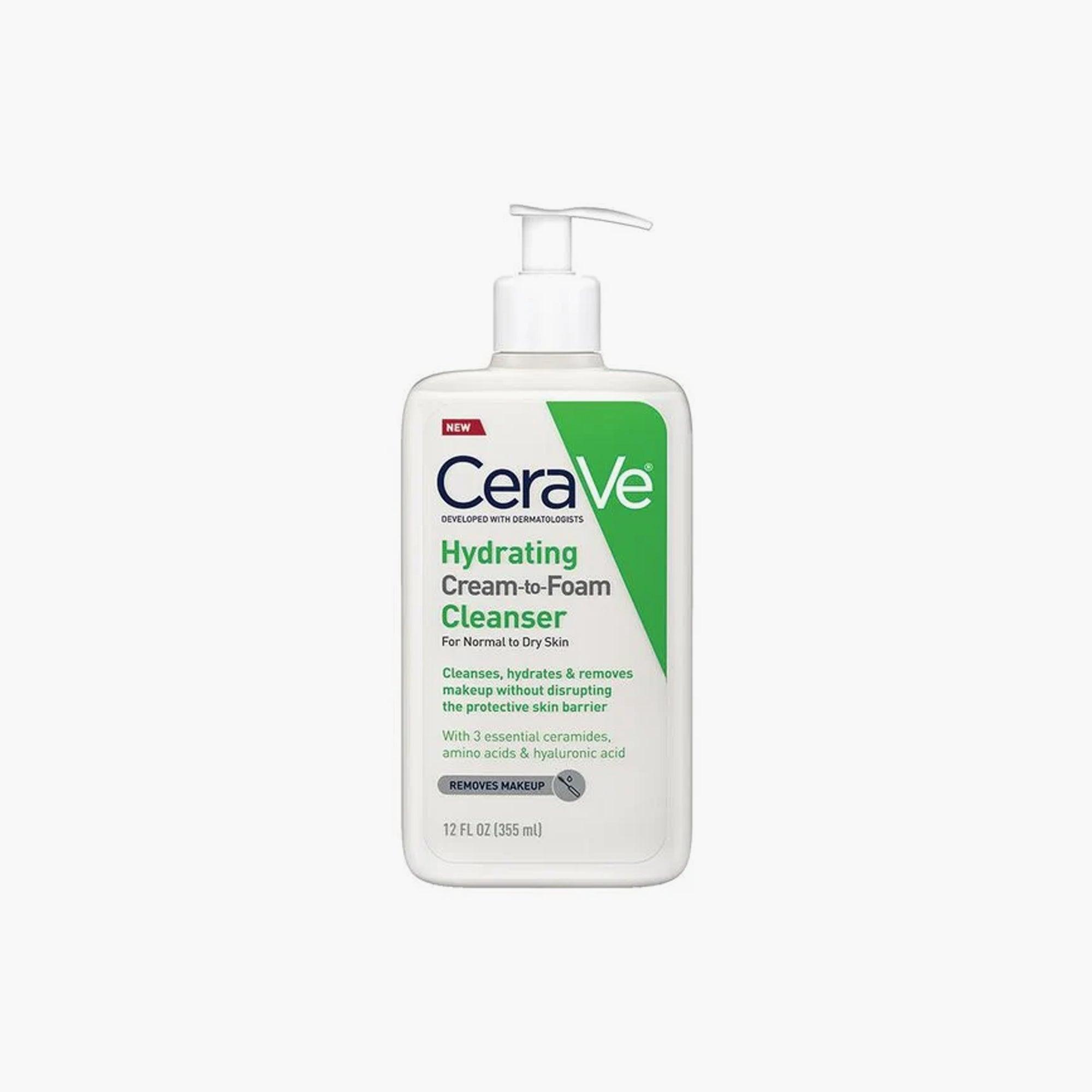 CeraVe Hydrating Cream-to-Foam Cleanser For Normal to Dry Skin 355ml - TheSkinFit