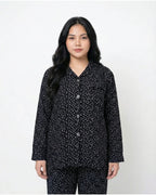 Sajiero Linen Pajama Suit Blushy Heart White