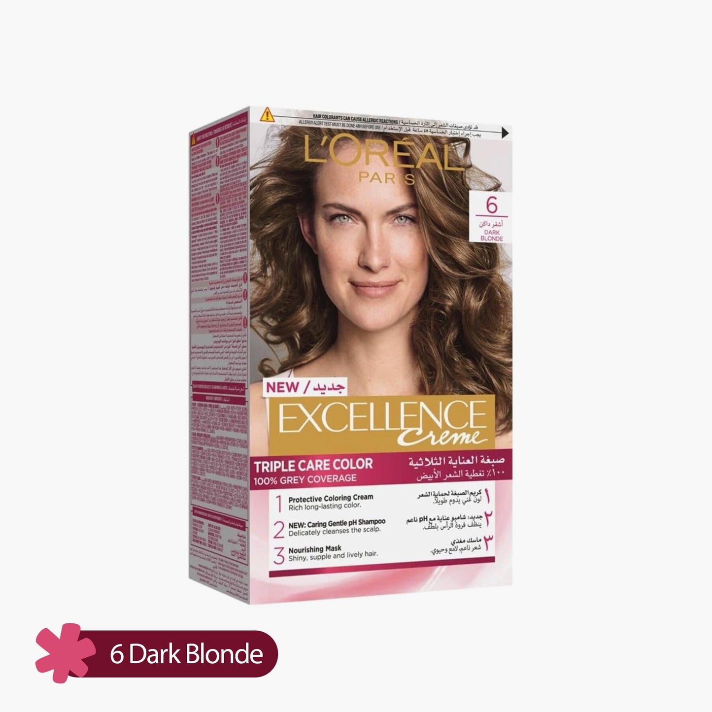 L'Oreal Paris Excellence Creme Triple Care Color 6 Dark Blonde Box