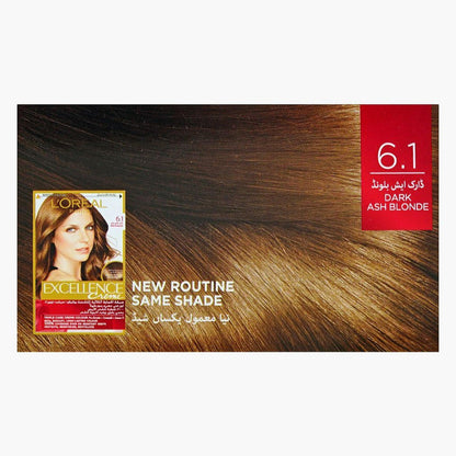 L'Oreal Paris Excellence Creme Triple Care Color 6.1 Dark Ash Blonde Box