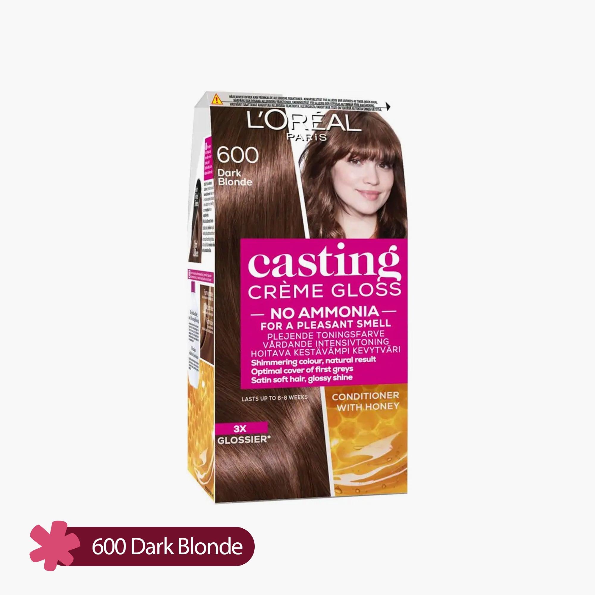 L'Oreal Paris Casting Creme Gloss No Ammonia Caring Cream Color 600 Dark Blonde Box