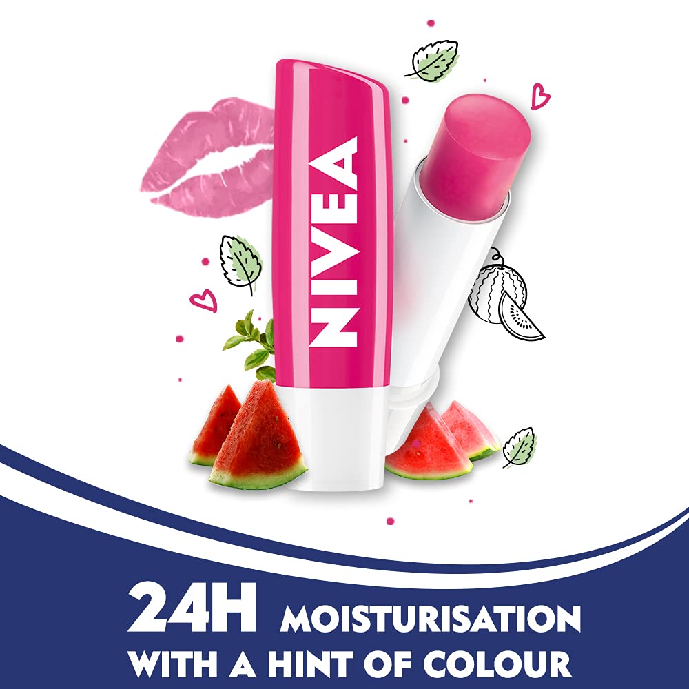 Nivea 24H Moisture Lip Balm Water Melon Shine 4.8gm Reviews